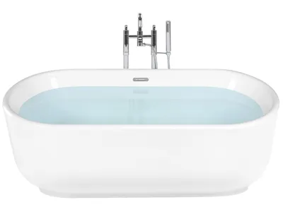 Obrázok produktu pre BELIANI Voľne stojaca vaňa biela 170 cm sanitárny akrylát oválna moderný minimalistický dizajn
