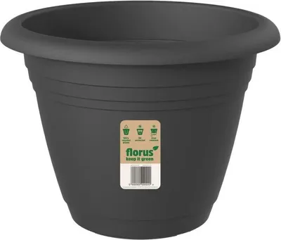 Produktbild von Blumentopf Mediterran Campana aus Kunststoff, Anthrazit, 40 cm Durchmesser