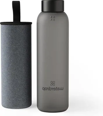 Produktbild von Gläserne Sprudler 600 ml mit Gummibedeckung - Abdichtverschluss - Waschmaschinenbeständig - BPA-freie - Umweltfreundliche - Altreifenrecycelbar