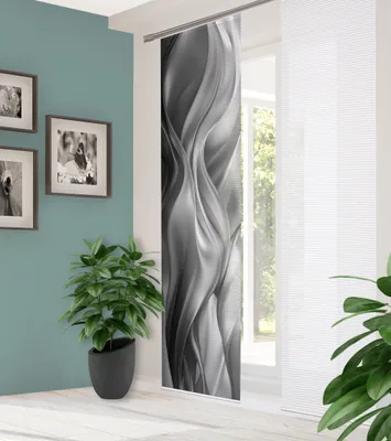 Produktbild von HOME in green ALCINA Schiebegardine recyceltes Polyester, 245x60 cm, Wellenmotiv