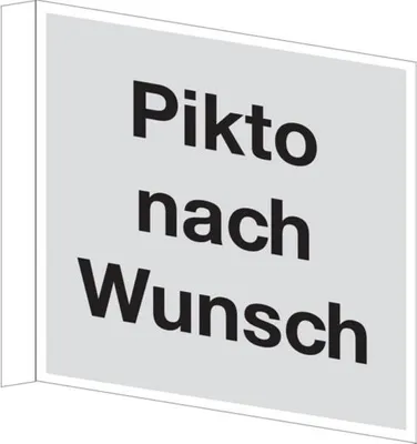 Produktbild von Dreifke® Fahnenschild, Piktogramm nach Wunsch, Kunststoff - 300x150x1 mm Kuns...