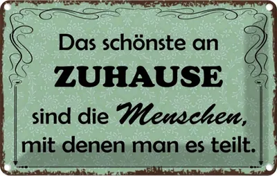 Produktbild von vianmo Blechschild 20x30 cm das schönste an Zuhause sind Geschenk Spruch Zitat