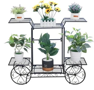 Produktbild von Gartenständer - 6 Ebenen - Metall - Schwarz
