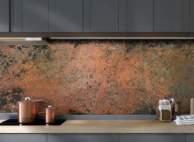 Produktbild von CopperAndCraft,  Küchenwand Spritzschutz Kupfer 60x40 cm, Handgefertigtes Metallpaneel, Kupferplatte Wanddeko, Küche Wohnzimmer Bar