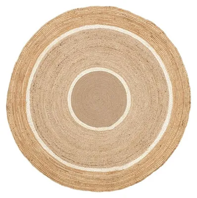 Image de Volero - Tapis Rond en Jute - Mirai Circle Blanc/Naturel - Ø 150cm