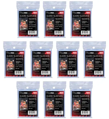 Productafbeelding van 10x100 Ultra Pro zachte beschermhoezen - in totaal 1000 UP beschermhoezen - Geschikt voor alle verzamelkaartspellen + Heartforcards® verzendbescherming