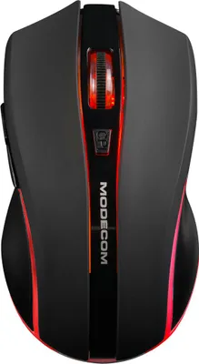 Obrázek produktu pro Bezdrátová myš MODECOM MC-WRM1, černá, 2,4 GHz, USB přijímač, ergonomická optická myš pro notebook a PC