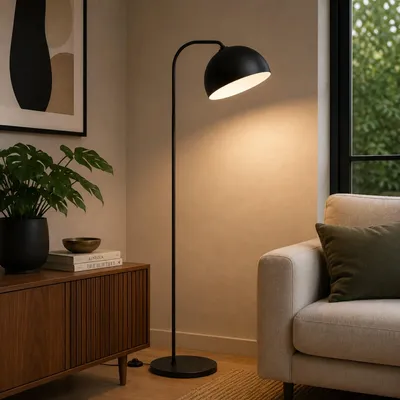 Produktbild von Opviq, Hochwertige Stehlampe (E27, max. 40W) Schwarz, Metallkörper, 51x51x160 cm