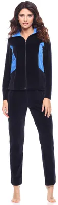 Produktbild von Merry Style Damen Velours Freizeitanzug Hausanzug MSMG001 (Marineblau/Blau(1727), 6XL)
