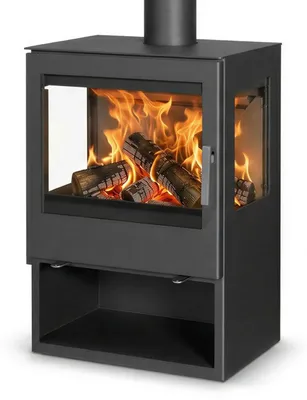 Produktbild von 3-Scheiben Kaminofen Victoria Modena Vision schwarz- 10,17kW mit XXL-Sichtscheiben