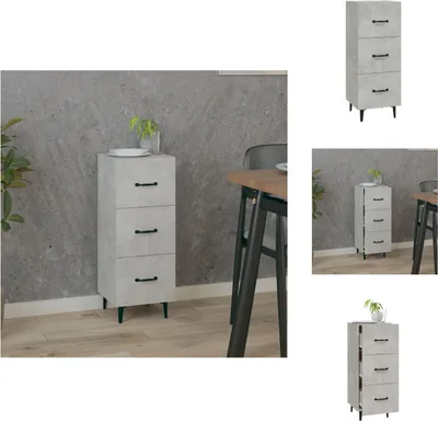 Produktbild von vidaXL Sideboard Betongrau 34,5x34x90 cm Holzwerkstoff -  Sideboards
