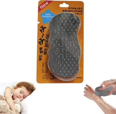 Produktbild von Exfoliating Naturschwamm,Duschschwamm Koerper,Fussbuerste fuer die Dusche,Duschbuerste Ruecken,Koerperbuerste fuer die Reinigung von Ruecken, Ellbogen, Huefte (Grau)