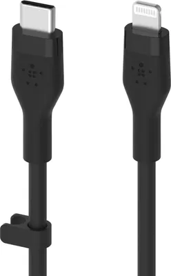 Produktbild von Belkin Flex Lightning/USB-C 15W 3m, mfi, 15W, schw. CAA009bt3MBK