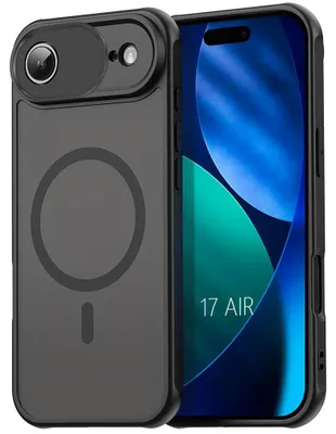 Image de Coque pour iPhone Air avec Anneau Magnétique et Protection Caméra Antichoc - Noir