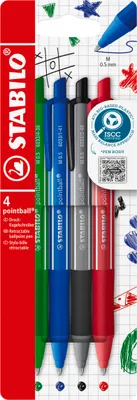 Produktbild von STABILO Druckkugelschreiber pointball colorful 4er Etui
