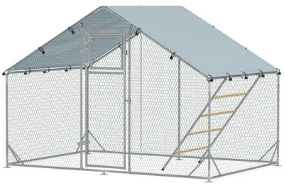 Produktbild von PawHut Hühnerstall Freilaufgehege aus Stahl, 3 x 2 x 1,95 m für 6-8 Hühner