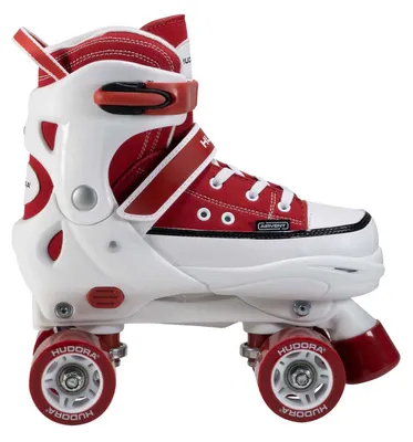 Imagen del producto de Patinetes en línea, talla 28-31 (rojos/blancos, diseño tipo zapatilla deportiva)