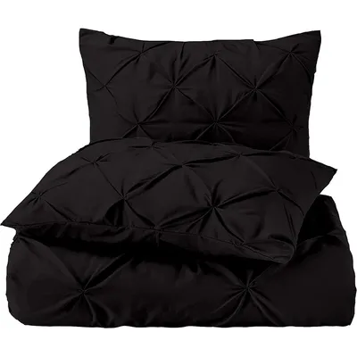 Produktbild von 4-teiliges Bettwäsche-Set mit eingewebtem Muster und Stickerei, Daunenbettbezug, elegantes Bettwäsche-Set für Schlafzimmer, Schwarz - 200*200cm