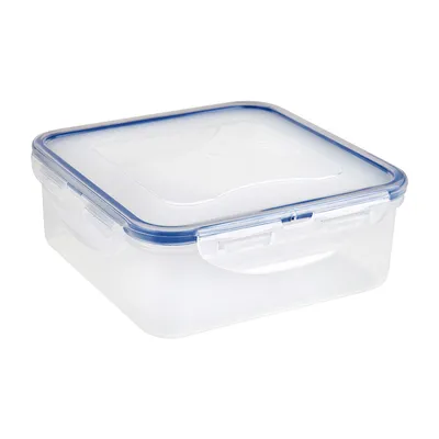 Produktbild von Lock & Lock Vorratsdose, Quadratisch, Transparent, 15,5x15,5x6 cm, 870 ml, Polypropylen (PP), 100% luftdicht, aromafest, mit Silikondichtung, stapelbar, Spülmaschinen-, Mikrowellen-, Gefrier- & Kühlschrankgeeignet, BPA-frei, lebensmittelecht