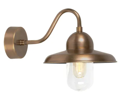 Image de Applique d'extérieur Somerton, laiton vieilli, 1xE27x60W, laiton, dimensions : 25x24x37 cm, IP44, Elstead
