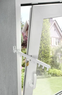 Produktbild von RUCO 2er Set Kipp-Regler für Fenster Fensterfeststeller Zuschlagschutz Fensterriegel zum Einstellen der Fensteröffnung Fensterstopper Kippschere weiß