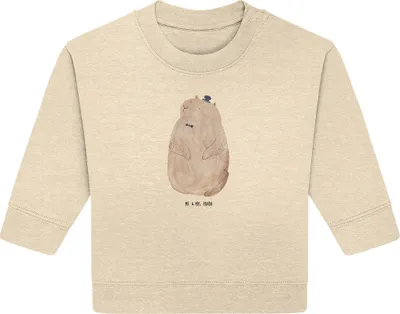 Produktbild von Mr. & Mrs. Panda Organic Baby Pullover Murmeltier 6. - 12. Monat - Natural Raw - Geschenk, Respekt, Fröhlichkeit, Anstand, Freundlichkeit, Bullover, Lustige Sprüche