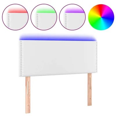 Produktbild von vidaXL LED Kopfteil Weiß 100x5x78/88 cm Kunstleder