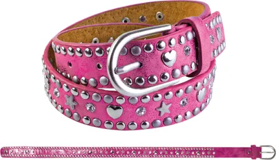 Produktbild von bb Klostermann 22544 - Gürtel mit Nieten - Herz&Stern - pink (70cm)