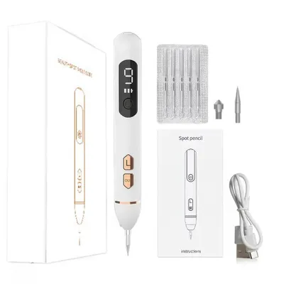 Produktbild von Electric mole removal pen,Beauty instrument,mit 9 Leistungsstufen Elektrische Ionen Technologie,für entfernen Flecken,Warzen,Muttermale,Weiß
