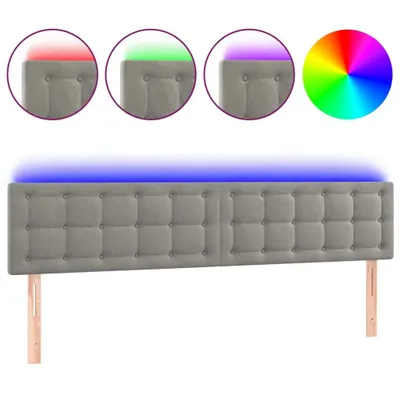 Immagine prodotto di vidaXL Testiera LED Grigio chiaro 200x5x78/88 cm Velluto