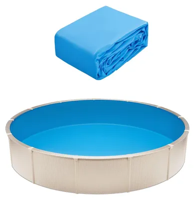 Produktbild von VEVOR 12 x 24 ft Oval Pool Liner, Überlappungsstil für Aufstellbecken, Wandhöhe 48 bis 54 Zoll, langlebige Poolfolie, Standardstärke Vinyl, für Stahlwand-Aufstellpools, Rund 550x147 cm-0.4 mm