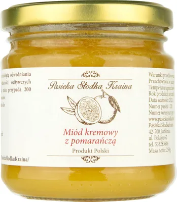Produktbild von Rein & Köstlich: 250g Sweet Land Apiary Roh & Reiner Cremiger Blütenhonig mit Orange "