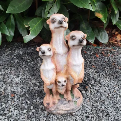 Produktbild von Gartenfigur Erdmännchen Familie 20 cm