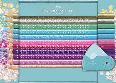 Produktbild von FABER-CASTELL Dreikant-Buntstifte GRIP SPARKLE Geschenkset