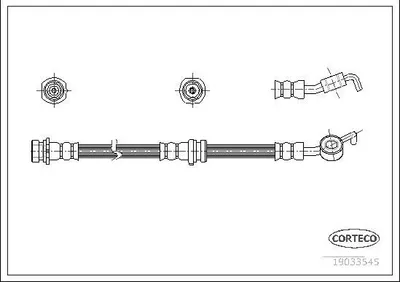 Produktbild von CORTECO 19033545 Bremsschlauch Vorne Links für NISSAN MICRA III (K12) Note (E11, NE11) Micra C+C III (K12)