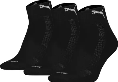 Image de Chaussettes mi-hautes unies PUMA, lot de 3 paires - Cushioned Quarter 3P, logo, couleur unie noir 39-42