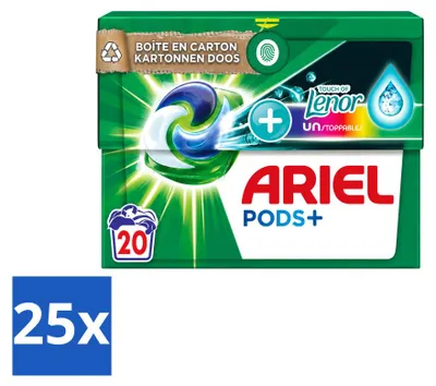 Produktbild von 25 x Ariel Pods+ Touch of Lenor Unstoppables Waschmittelkapseln für Buntwäsche - Vorteilspackung - 25 Stücke