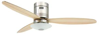 Deckenventilator 132 cm, silber, mit Licht und Fernbedienung