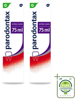 Produktbild von 2 x Parodontax Ultra Clean Tandpasta bij bloedendes Zahnfleisch - 75 ml - Großpackung - 2 Stücke