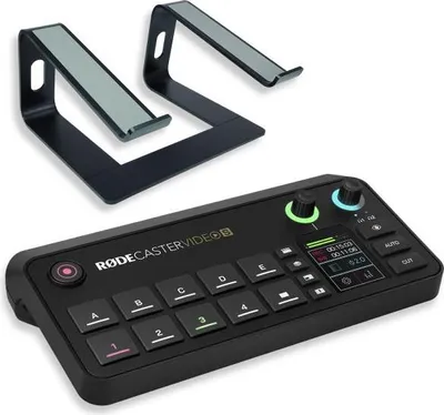 Image de Rode Rodecaster Video S Console de production avec support pour ordinateur portable BK