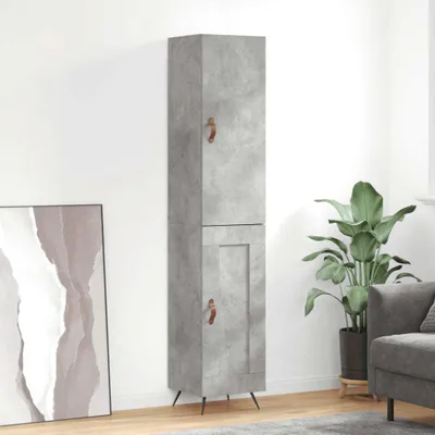 Obrázek produktu pro vidaXL Highboard concrete grey 34,5x34x180 cm odvozený dřevěný výrobek