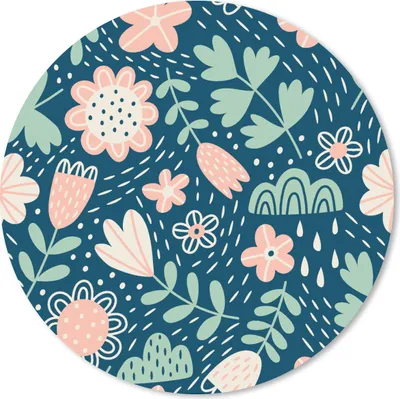 Produktbild von MuchoWow® Mauspad Mousepad Blumen - Muster - Pflanzen 40x40 cm - Mousepads - Maus Mat - Pad - Mausunterlage - Schreibtisch Accessoires