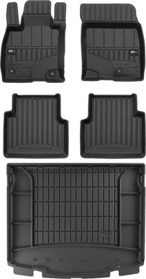 Image de OMAC Tapis & bac de coffre Set pour Ford Kuga 2019-2025 Caoutchouc noir 5x