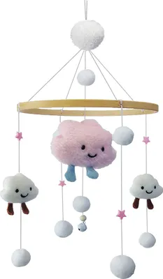 Produktbild von Babybett-Mobile aus Holz, Windspiel, Bettglocke, neutrales Babybett-Mobile, Babymobile