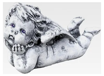 Produktbild von Steinfigur liegender Engel als Grabschmuck