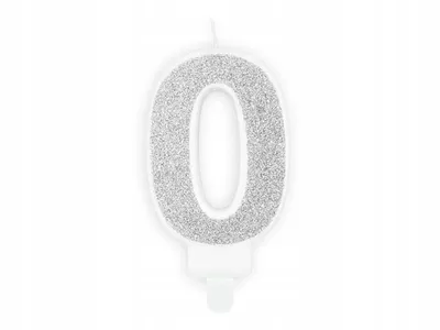 Obrázek produktu pro Narozeninová svíčka 0, stříbrná, 7cm