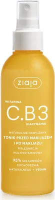 Produktbild von Ziaja Vitamin C.B3 Tonic vor und nach dem Make-up/Spray 190 ml / 4900