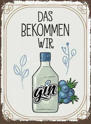 Produktbild von vianmo Holzschild 40x30 cm Alkohol GIN das bekommen wir Essen Trinken