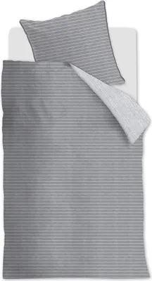 Produktbild von Rivièra Maison Renforcé-Bettwäsche-Garnitur Pinstripe Farbe Grey Größe 135x200+80x80 cm