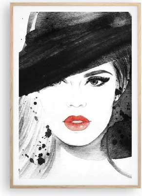 Produktbild von Gerahmtes Poster - Rahmen in heller Eiche - Frau Gesicht Lippen - 70x100 cm - Wand Bild - Wanddeko - Wandbilder - Wandposter - Bilderrahmen - Bilder - Kunstdruck - Wandbild - P2NPA70x100-3916